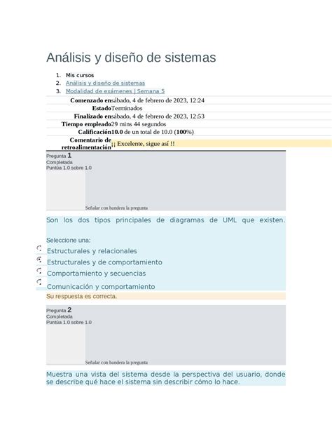 analisis y diseño en sistemas Exámenes de Análisis y Diseño del