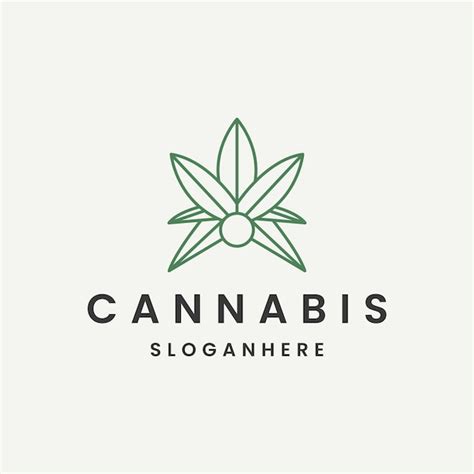 Premium Vector Cannabis Logo Icon Design Template Flat Vector