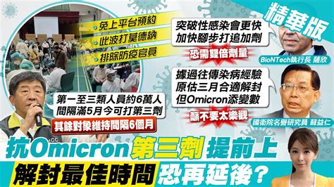 【張雅婷報新聞】omicron疫情擴 專家明年三月解封不樂觀｜3劑間隔縮短至5個月 首波施打莫德納半劑 精華版 Ctinews