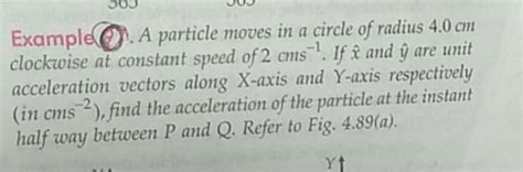 Example A Particle Moves In A Circle Of Radius 40 Cm Clockwise At Cons