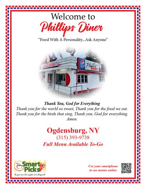 Phillips Diner Fasprint Menus