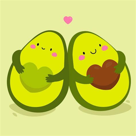 Ilustraci N De Vector Lindo Pareja De Aguacate Vector Premium