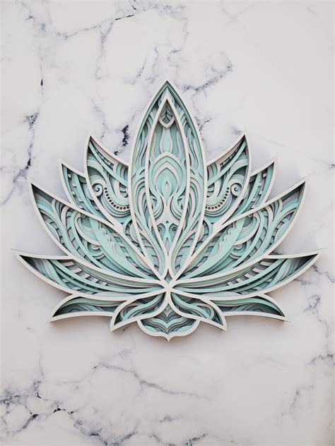 3d Lotus Flower Layered Wall Art Custom Colors Available Etsy