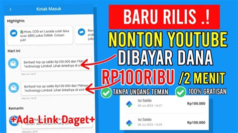 Sukses Cair Ribu Nonton Youtube Dibayar Saldo Dana Cara Dapat