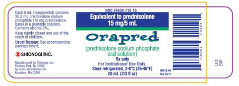 Orapred Fda Prescribing Information Side Effects And Uses