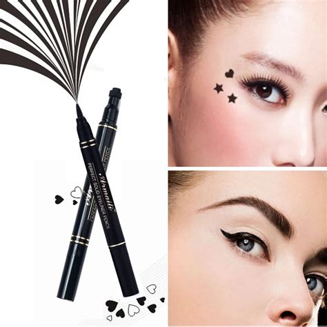 Black Eyeliner Pencil Waterproof Sexy Eye Liner Stamp Star Love Moon