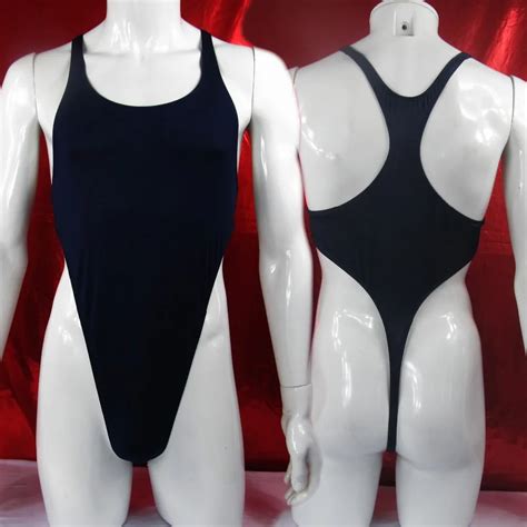 G4282 Mens Bodysuit Thong Leotard High Cut Racer Back Nylon Spandex