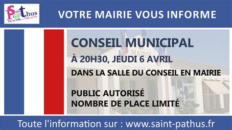 CONSEIL MUNICIPAL 6 AVRIL 2023 Site Officiel De Saint Pathus