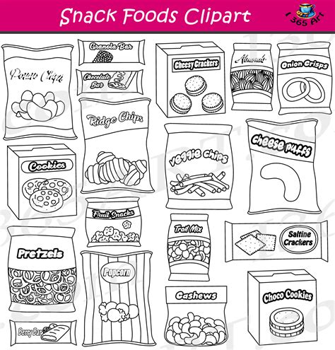 Snack Foods Clipart Set Download - Clipart 4 School