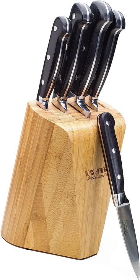 Sabatier Maison Piece Kitchen Knife Set With Acacia Wood Block