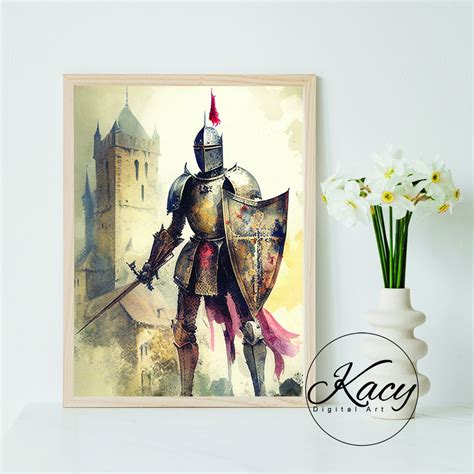 Medieval Knight Art Medieval Knight Wall Art Wall Art Deco Wall Art ...