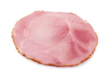 Sliced Smoked Ham Isolated On White Background Stock Image Image Of