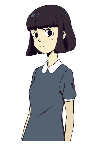 Menina Bonita Do Anime Da Escola Desenho Vetorial Do Personagem De