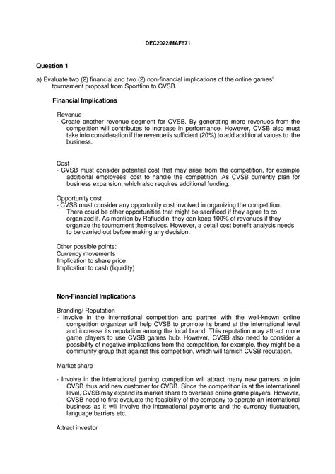 Maf Test December Stud Dec Maf Question A Evaluate