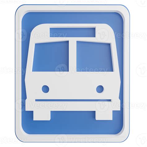 Bus stop sign clipart flat design icon isolated on transparent ...