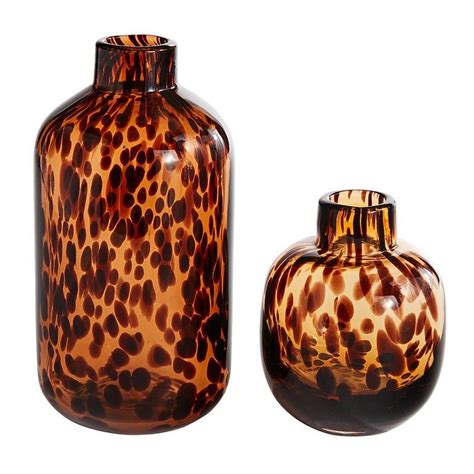 Tortoise Shell Glass Vases In 2020 Handblown Glass Vase Tortoise Shell Tortoise Shell Decor