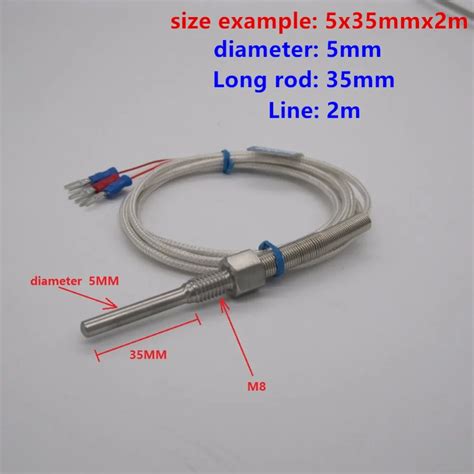 Sonde PT100 de haute qualité câble de 2m sonde en acier inoxydable