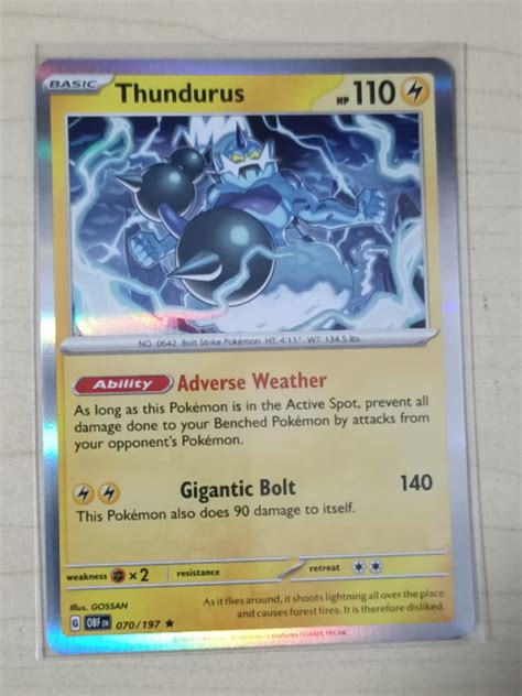 Pokemon Cards Thundurus Holo Rare Scarlet And Violet