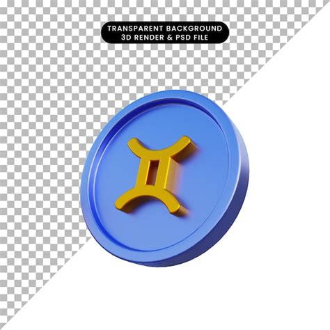 Premium Psd 3d Illustration Zodiac Horoscope Symbol On Coin Gemini