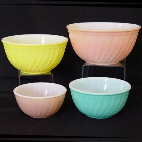 Fire King Rainbow Mixing Bowl Set Mixing Bowls Set Vintage Mixing Bowls Fire King Dishes