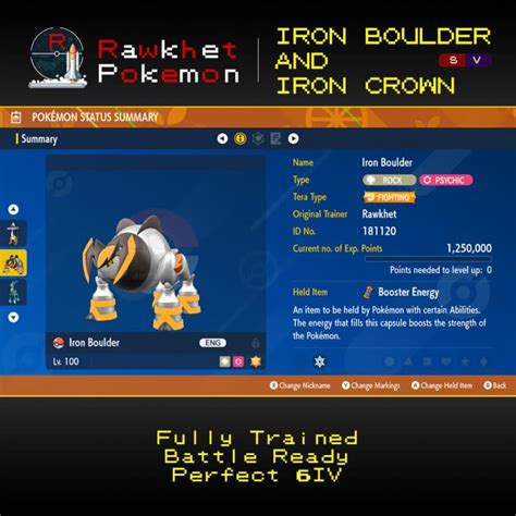 Iron Boulder & Iron Crown (2x, 6IV, Battle Ready) – Pokemon Scarlet and ...