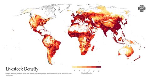 World Map Of Livestock Density Vivid Maps