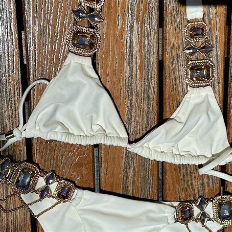 Rare Beach Bunny White Jasmine Bikini Gem