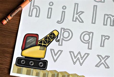 Construction Theme Letter Tracing Worksheets Free Alphabet Printables