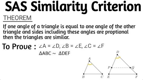 SAS Similarity Proof If One Angle Of A Triangle Is Equal To One Angle