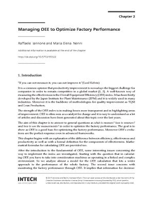 Fillable Online Managing Oee To Optimize Factory Performance Fax Email