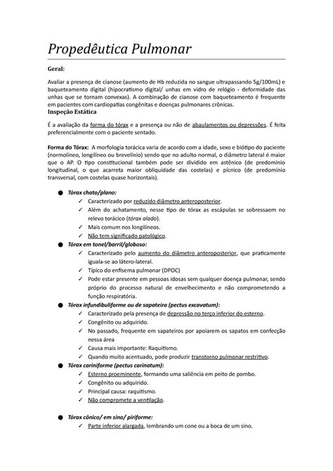 Propedêutica Pulmonar Pulmonar Geral Avaliar A De Cianose Aumento