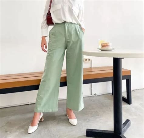 Kulot Linen Highwaist Premium Kulot Korea Laura Slim Lazada Indonesia