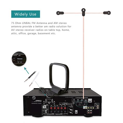 FM Dipole Antenna 75 Ohm FM Antenna And AM Loop Antenna With 2 Pins