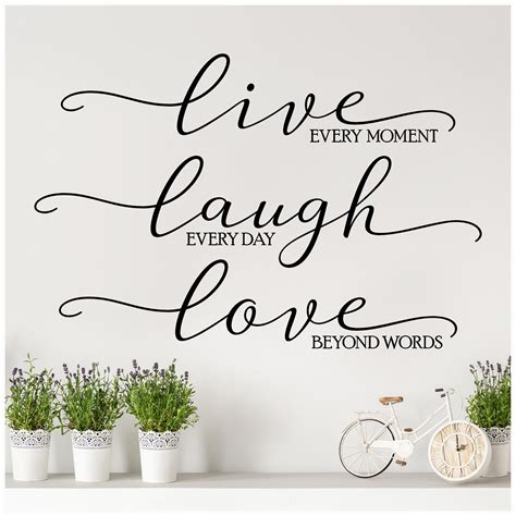 Live Every Moment Laugh Everyday Love Beyond Words Large Etsy