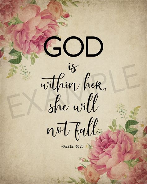 God Is Within Her She Will Not Fall Psalm 465 Vintage Etsy