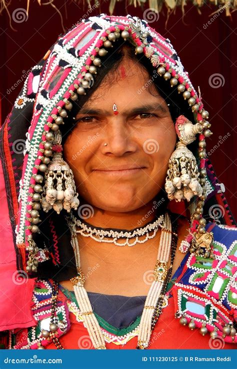 Closeup Portrait Of Indian Tribal Banjara Woman Editorial Image Image