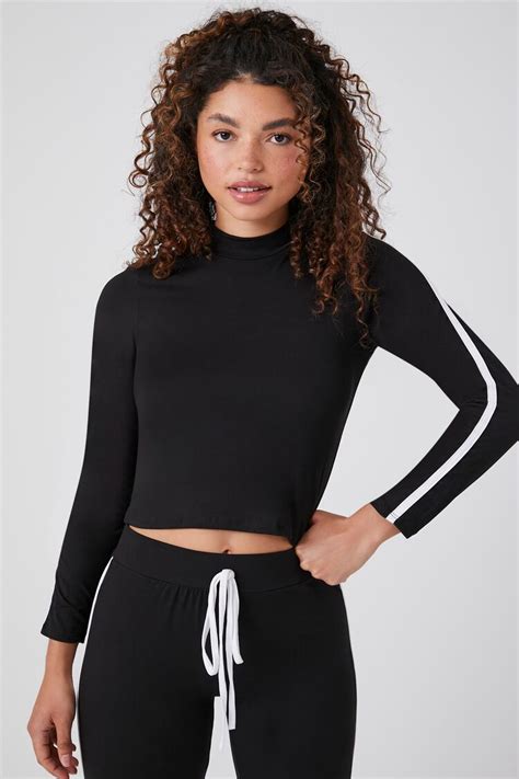 Mock Neck Crop Top