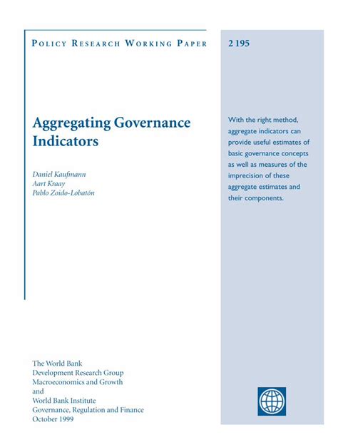 Pdf Aggregating Governance Indicators Dokumen Tips