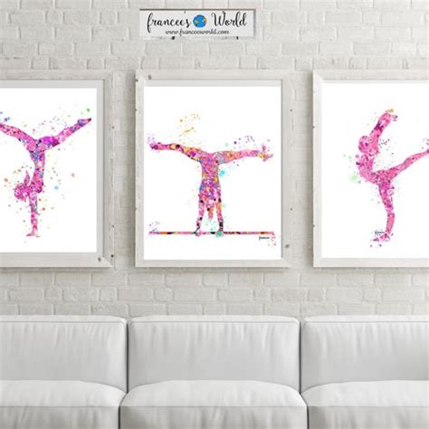 Gymnastics Tpink Gymnastics Wall Art Gymnastic Printable Etsy