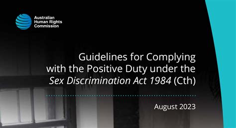 What Is Positive Duty In The Sex Discrimination Act 1984