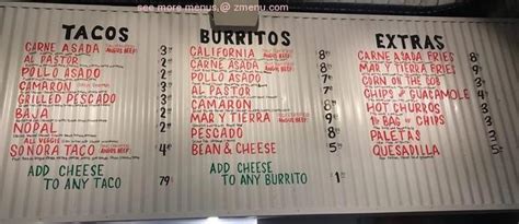 Online Menu Of The Taco Stand Restaurant Las Vegas Nevada 89102 Zmenu