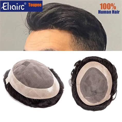 Male Hair Prosthesis Fine Mono Breathable Toupee Men 6 Men S Capillary Prothesis Wigs For Man