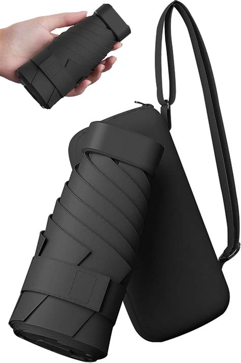 TAKORUY Mini parapluie de voyage pour sac à main avec étui petit