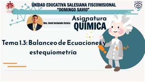 Tema Balanceo De Ecuaciones Y Estequiometr A Bgu Qu Mica