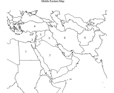 Middle Eastern Map Capitals Diagram Quizlet