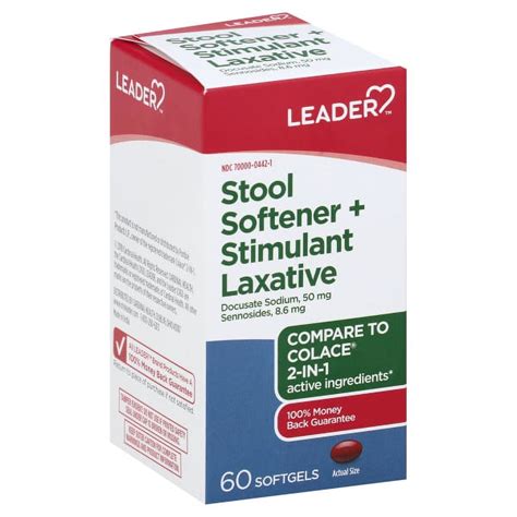 Leader Stool Softener Stimulant Laxative Softgels Walmart