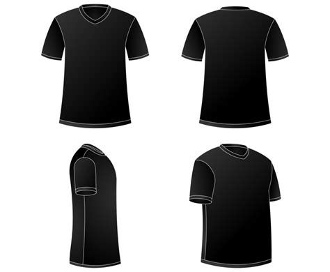 Black T Shirt Outline Template Vector Art & Graphics | freevector.com