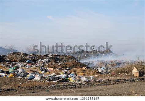 Burning Garbage Dump Pollutes Environment Strong Stock Photo Edit Now