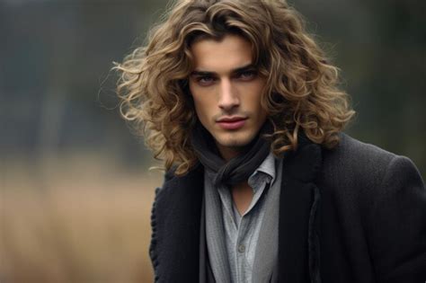 Premium AI Image | a man with long hair and a scarf