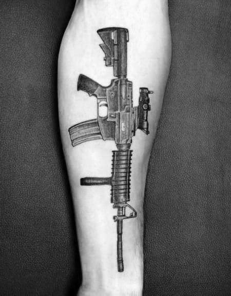 75 AR 15 Tattoo Ideas For Men - Rifle Designs